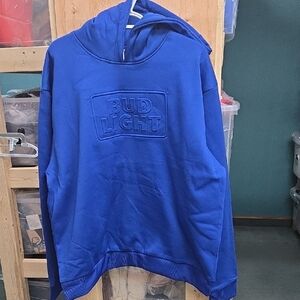 Unbranded Bud Light Size XL Blue Hooded Sweatshirt